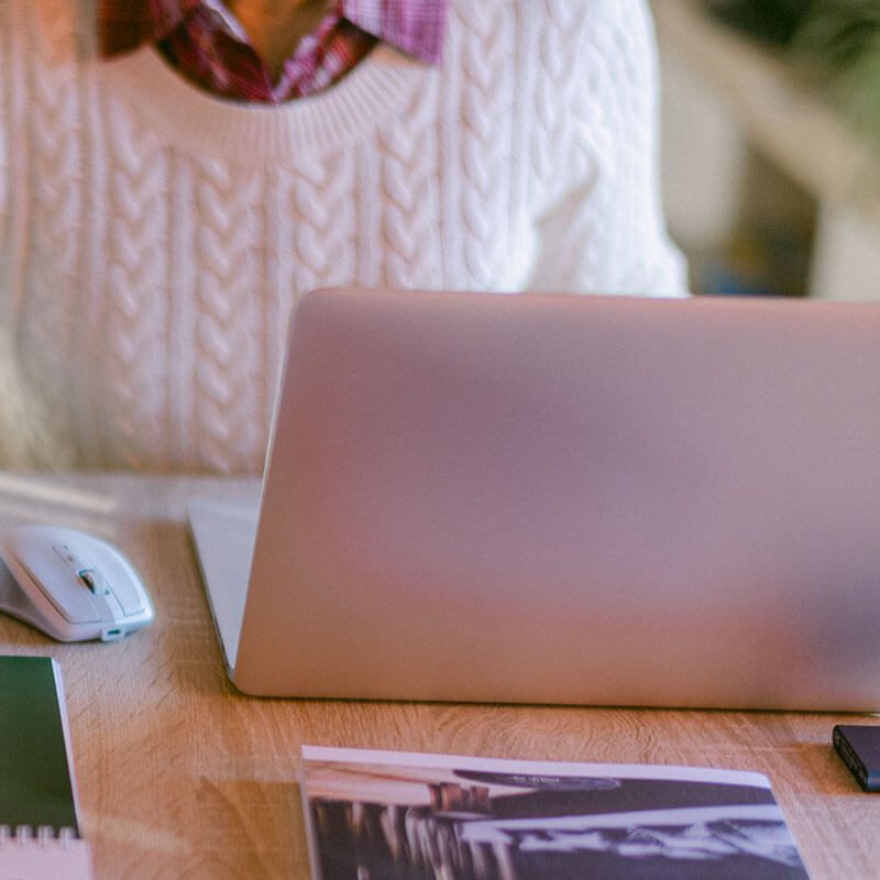 Pink Laptop on table Pink Laptop on table